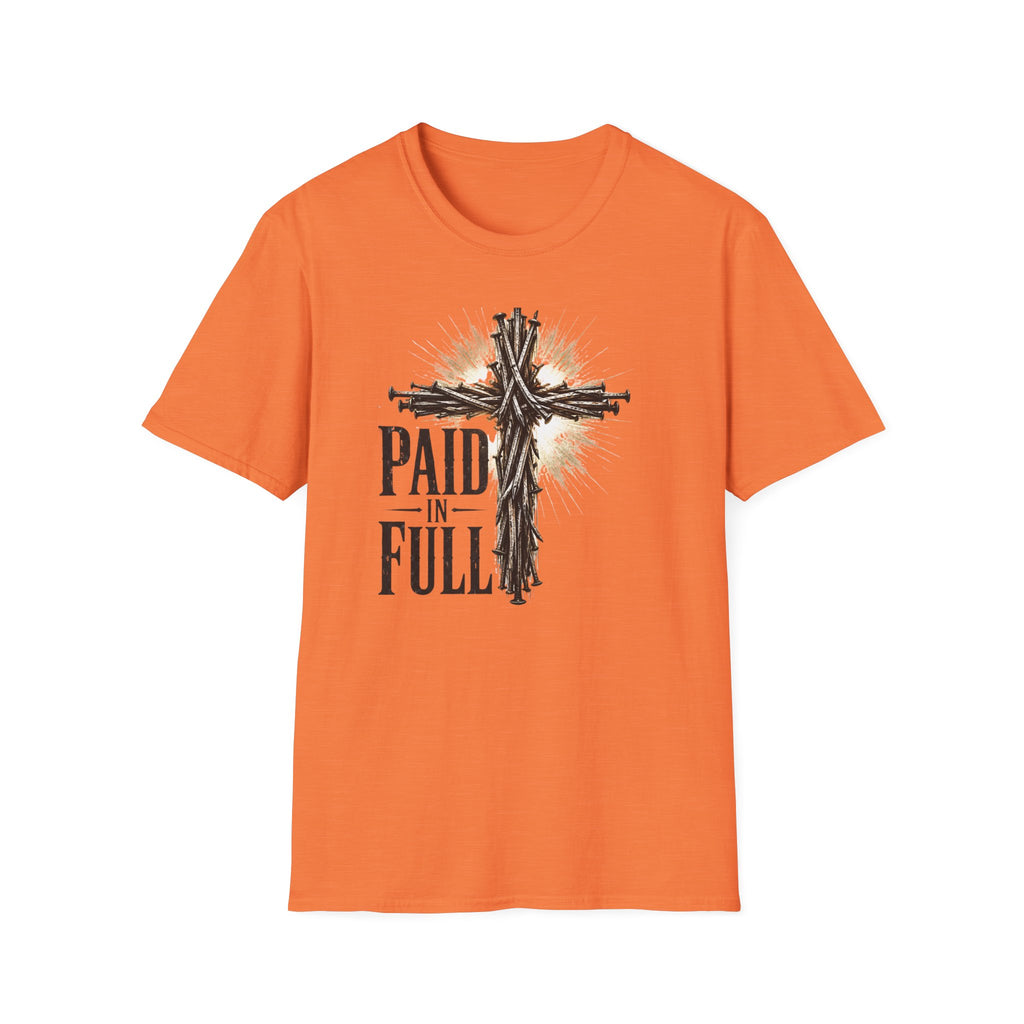 Christian T-Shirt — "Paid in Full" Cross Graphic Faith Tee