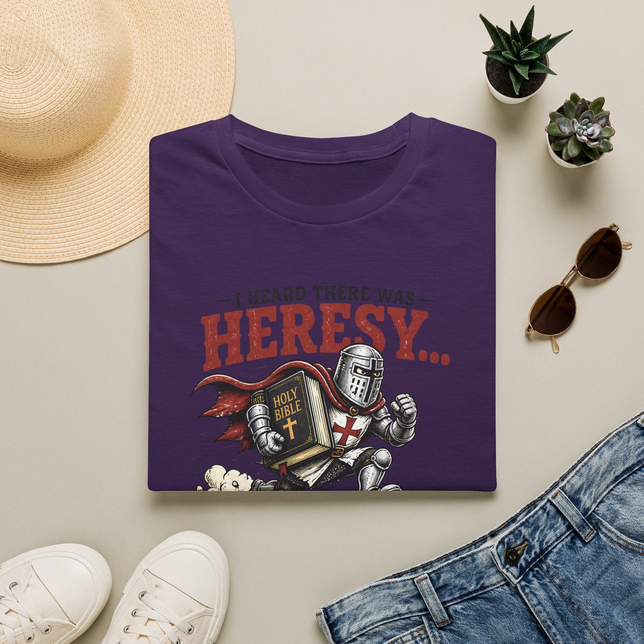T-Shirt — "I Heard There Was Heresy... So I Came As Fast As I Could" Knight Graphic
