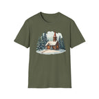 T-Shirt — Cozy Winter Chapel Graphic Tee (Snowy Pine Church)