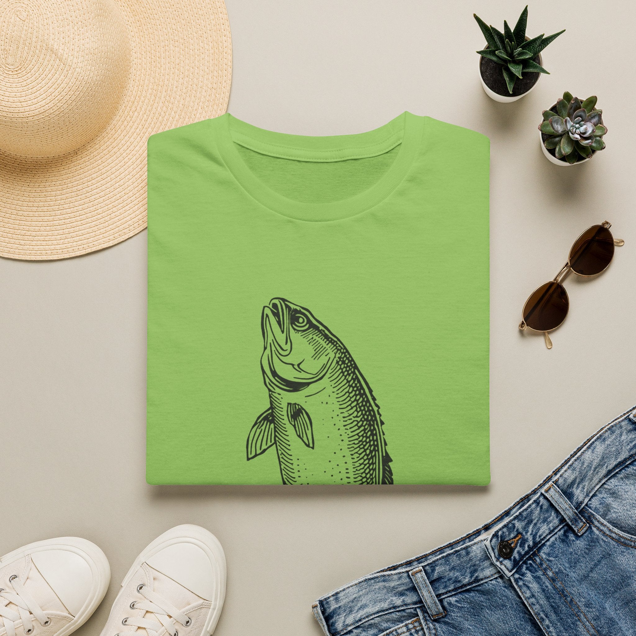 Fish Illustration T-Shirt — Vintage Leaping Trout Graphic