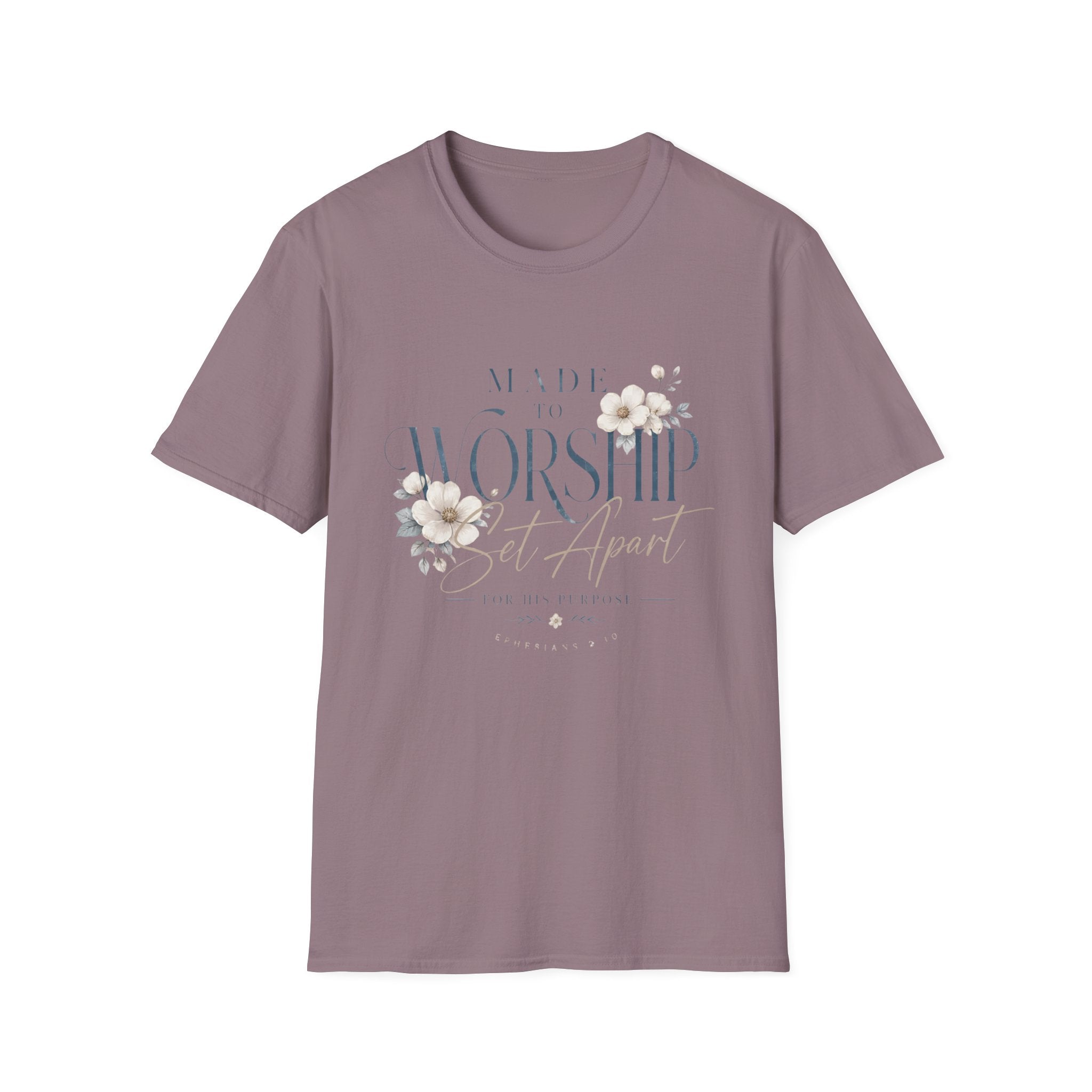 Made to Worship T-Shirt — Floral Christian Faith Tee