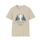 Christian T-Shirt — Cross in Pine Forest with "Amazing Grace" (Faith Tee)