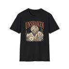 Unshaken Lion T‑Shirt — Vintage Floral Courage Tee