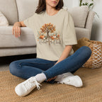 Fall Tree & Pumpkins T-Shirt — "Rooted in Christ" Autumn Faith Tee