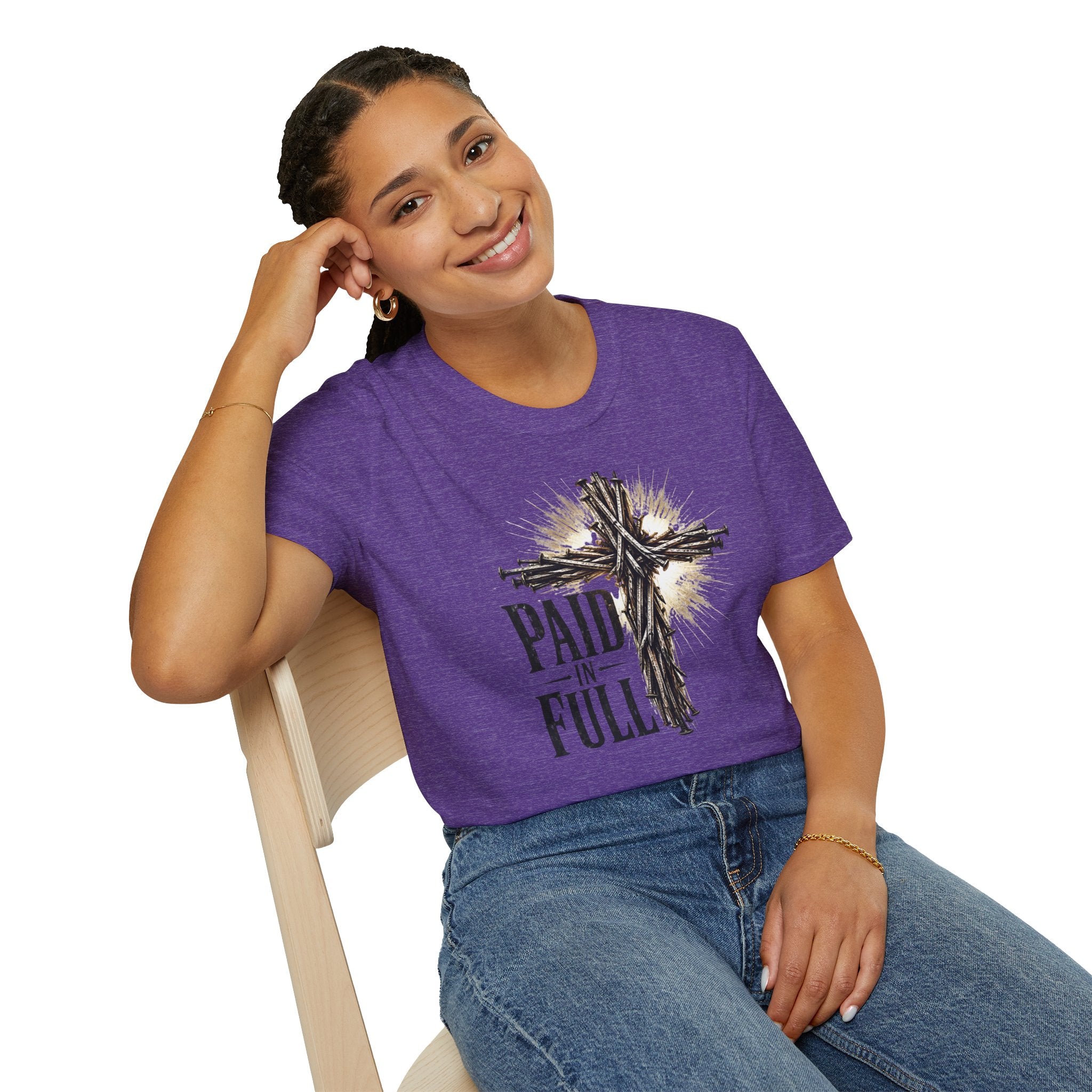 Christian T-Shirt — "Paid in Full" Cross Graphic Faith Tee