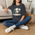 T-Shirt — Cozy Winter Chapel Graphic Tee (Snowy Pine Church)