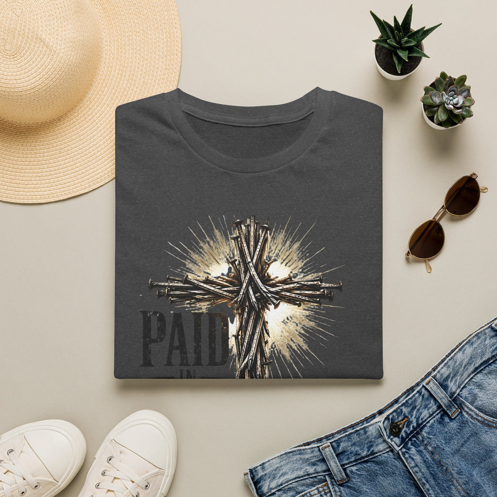 Christian T-Shirt — "Paid in Full" Cross Graphic Faith Tee