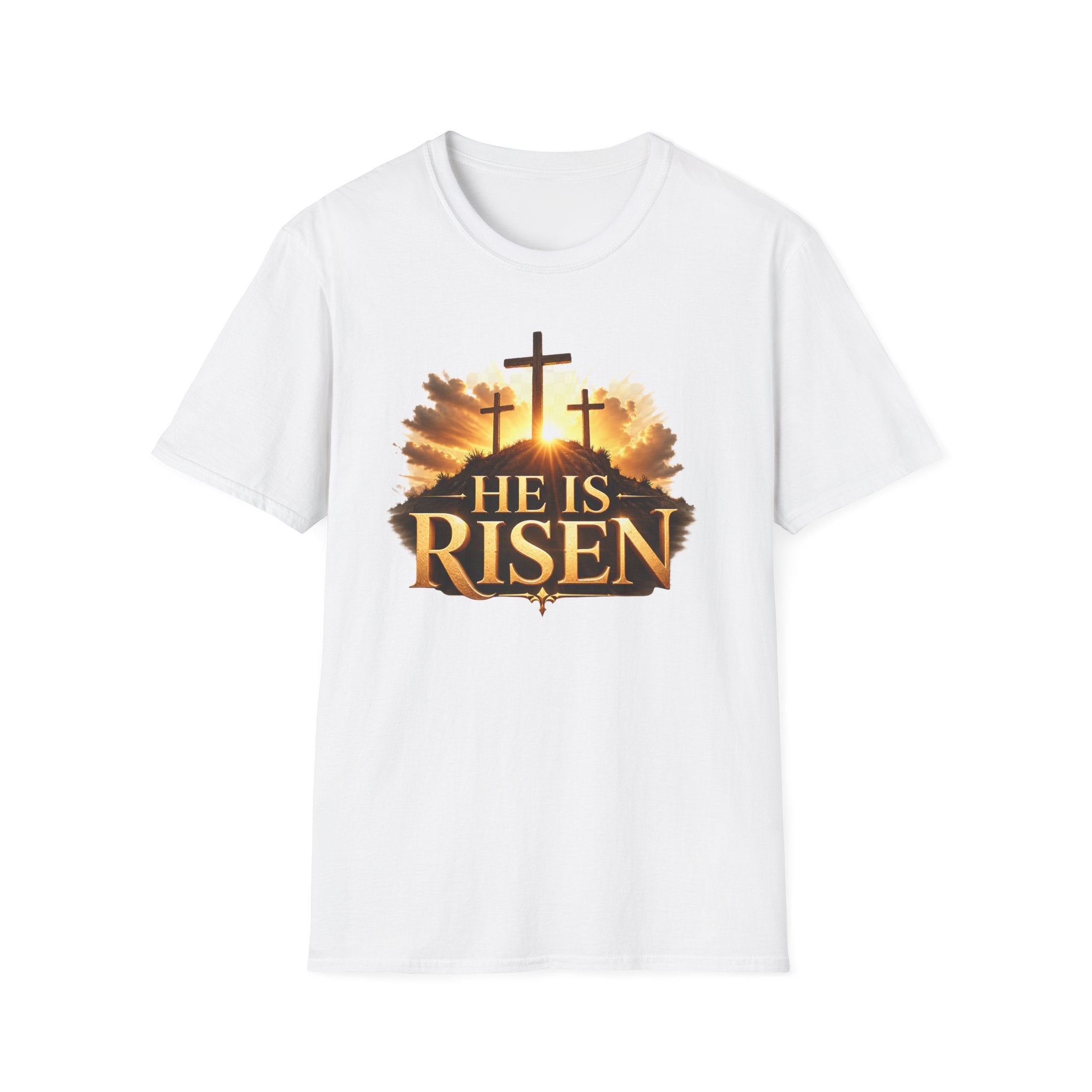 He Is Risen T-Shirt — Easter Christian Cross Resurrection Tee