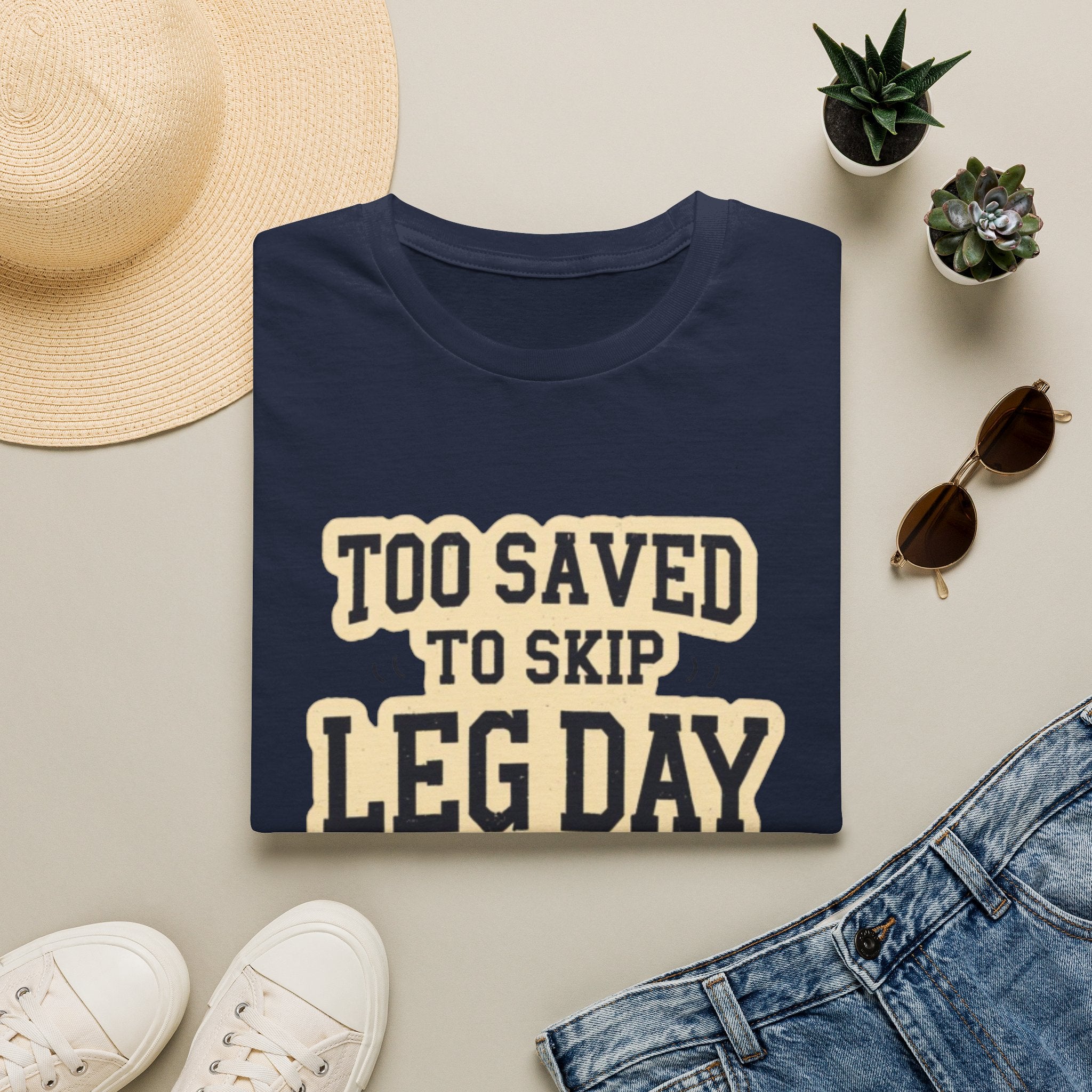 Too Saved To Skip Leg Day T-Shirt — Funny Gym Workout Tee