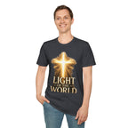 Light of the World T-Shirt — Radiant Cross Christian Faith Tee