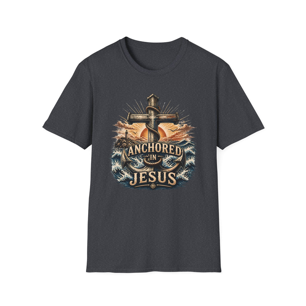 Anchored in Jesus T-Shirt — Christian Anchor Faith Tee