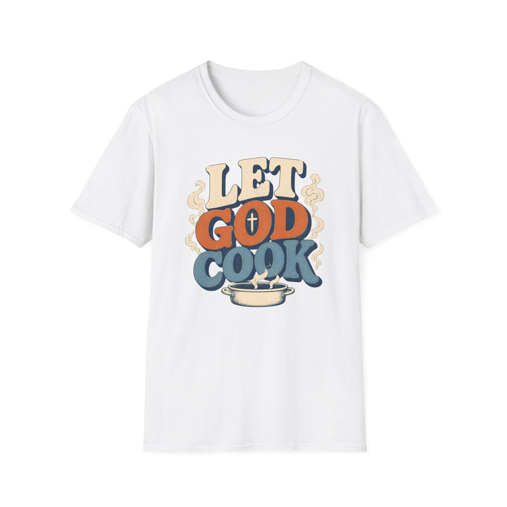 Let God Cook T-Shirt — Faith-Inspired Vintage Kitchen Graphic Tee