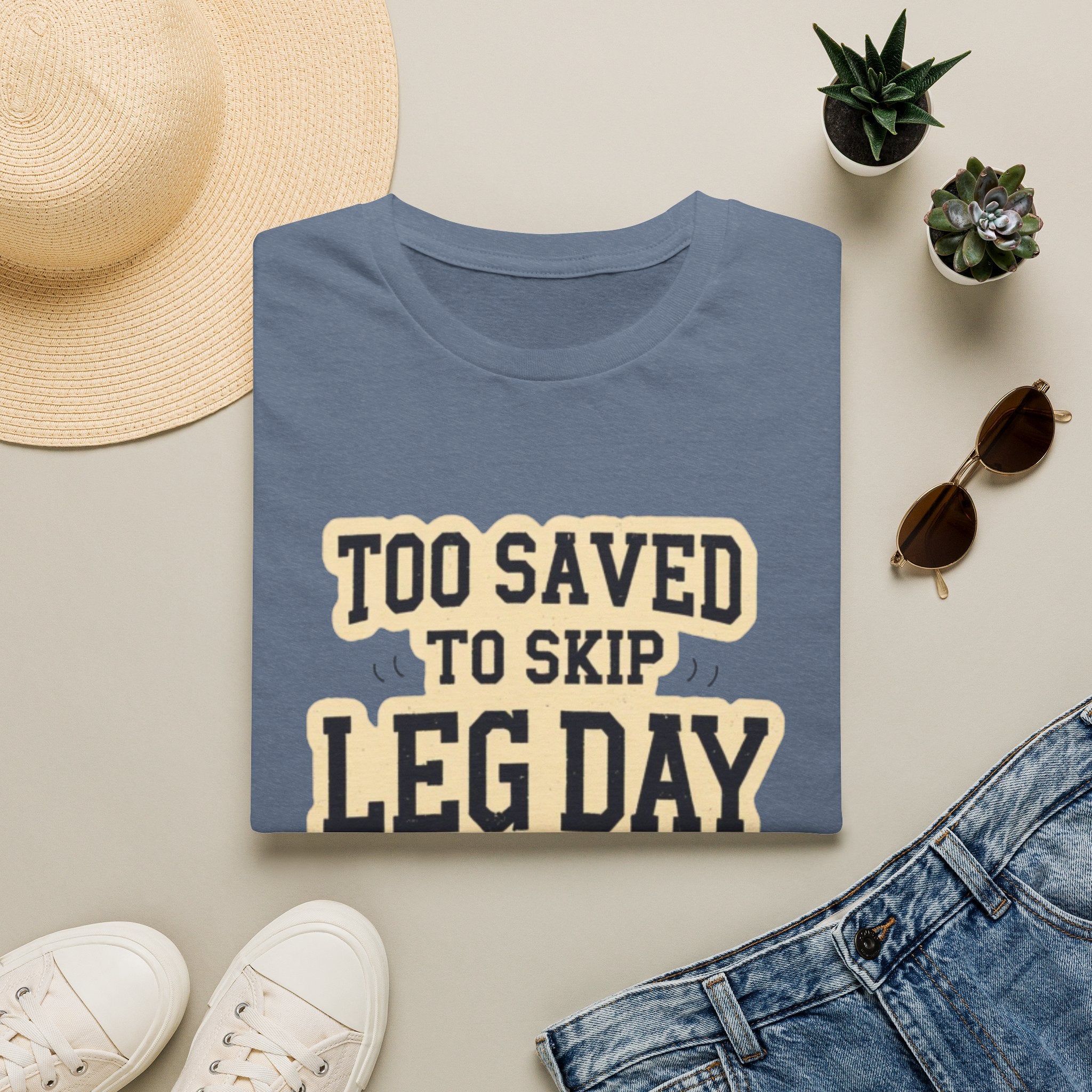 Too Saved To Skip Leg Day T-Shirt — Funny Gym Workout Tee