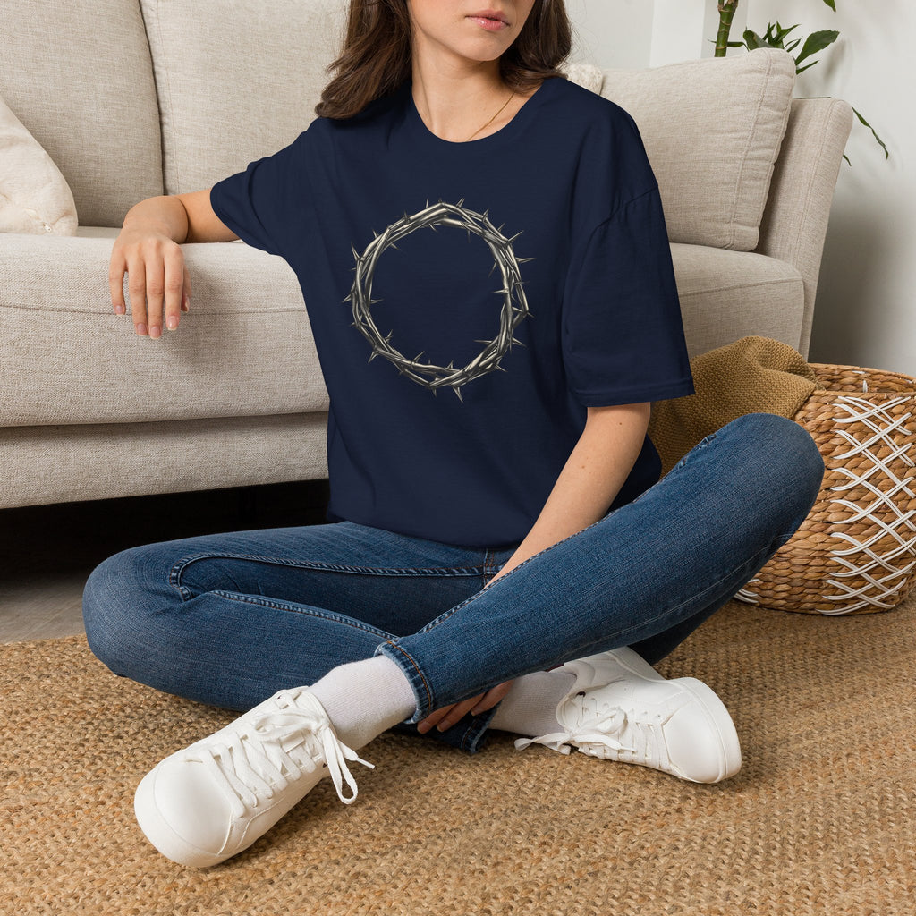 T-Shirt — Minimal Crown of Thorns Graphic Tee | Christian Faith Symbol Shirt