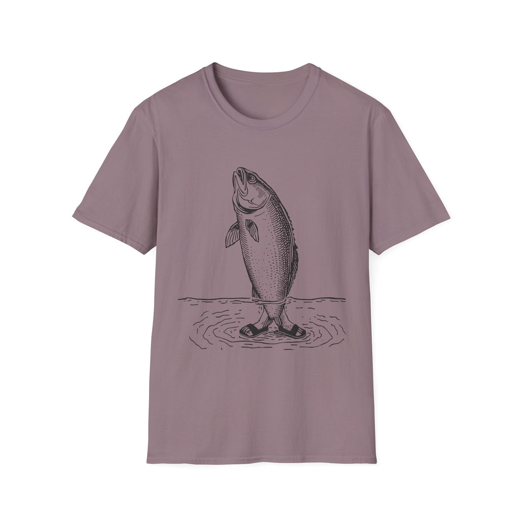 Fish Illustration T-Shirt — Vintage Leaping Trout Graphic