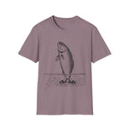 Fish Illustration T-Shirt — Vintage Leaping Trout Graphic