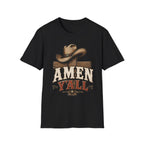 Amen Y’all Cowboy T-Shirt — Western Cross & Hat Graphic Tee