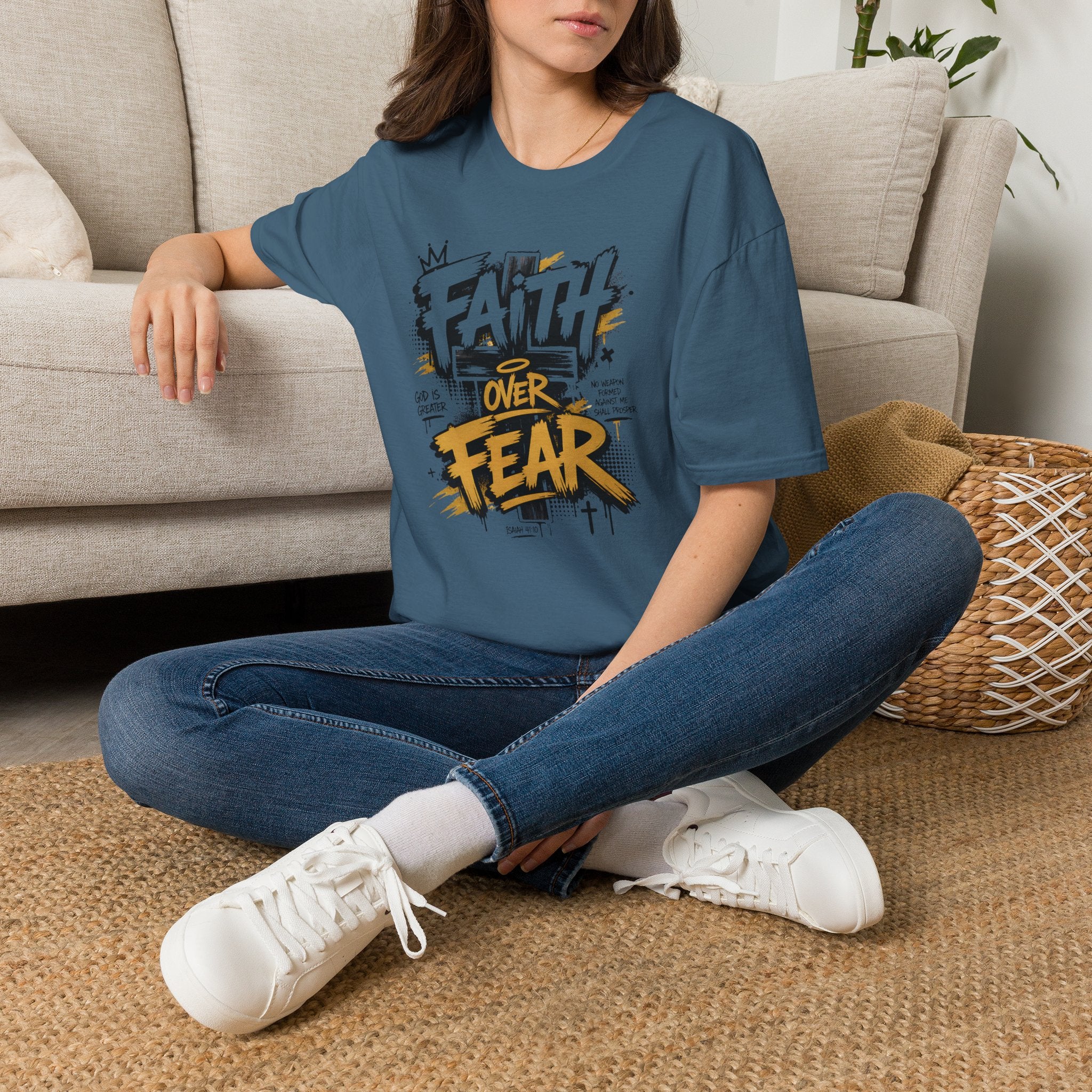 Faith Over Fear T-Shirt — Bold Graffiti Christian Inspirational Tee