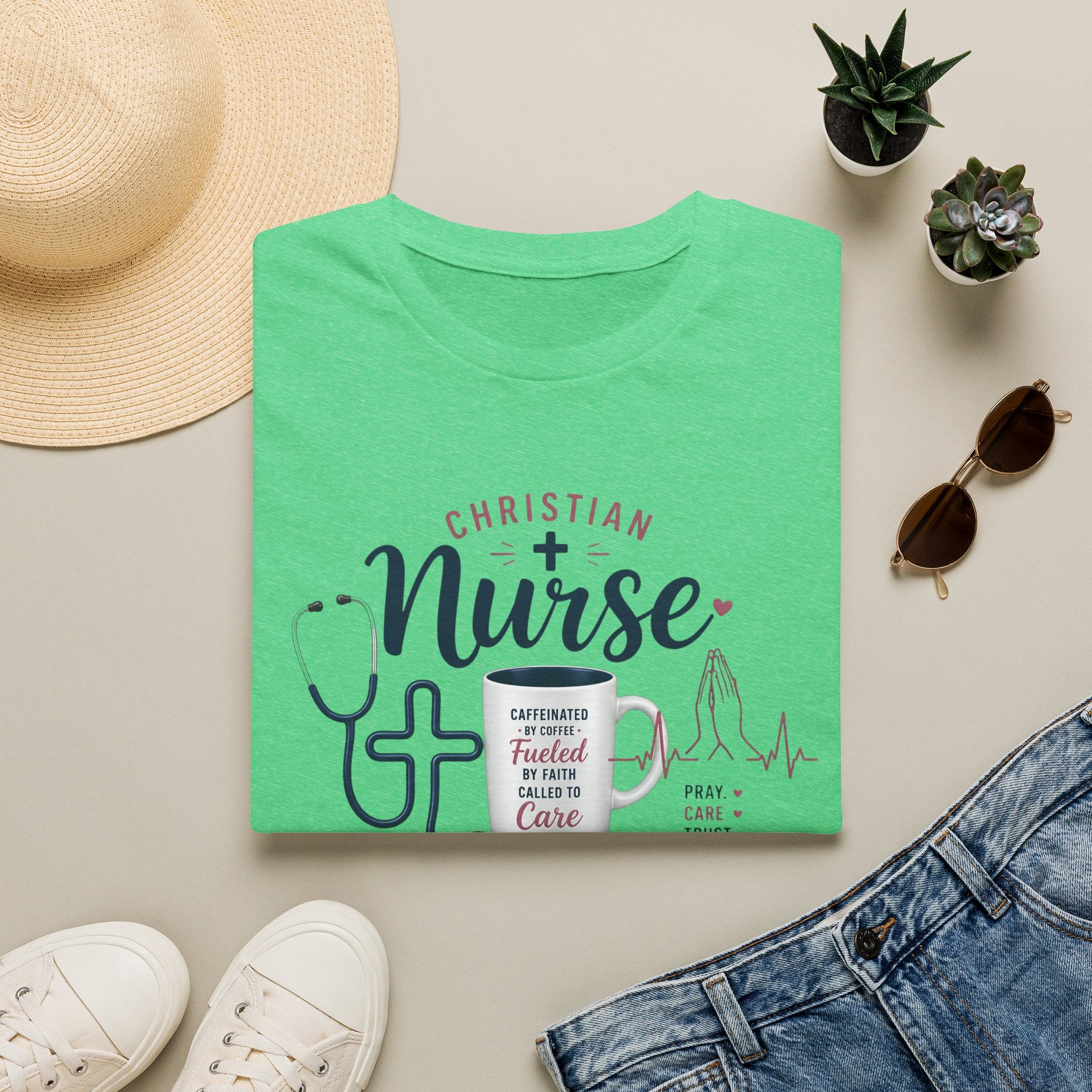 Christian Nurse T-Shirt — Faith Fueled Nursing Tee