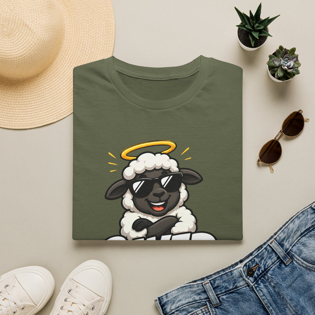 Saved Squad T‑Shirt — Cute Angel Sheep Graphic Tee for Christian Youth & Church Groups