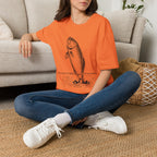 Fish Illustration T-Shirt — Vintage Leaping Trout Graphic
