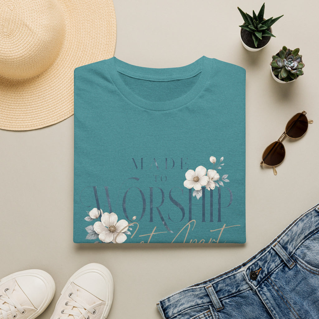 Made to Worship T-Shirt — Floral Christian Faith Tee