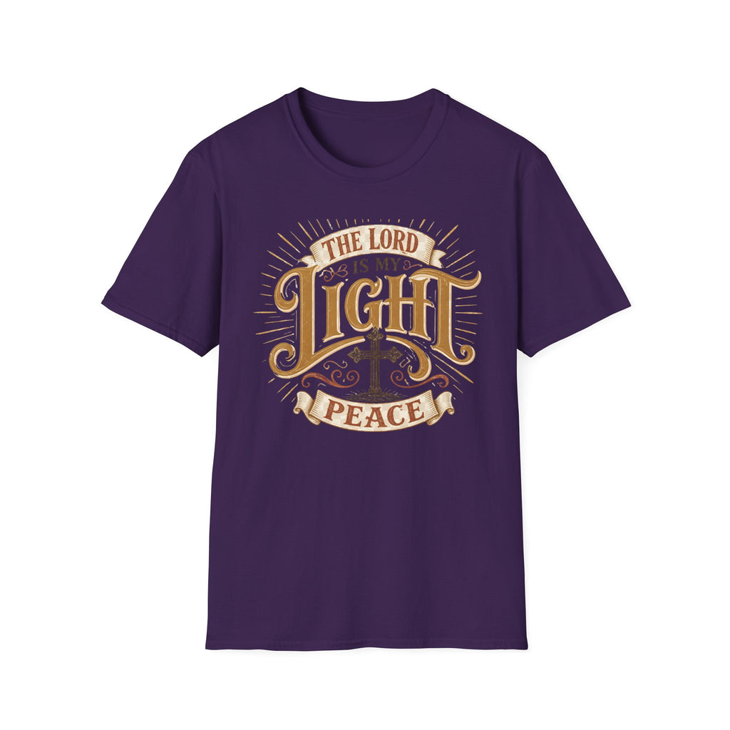 Christian T-Shirt - "The Lord Is My Light & Peace" Inspirational Faith Tee