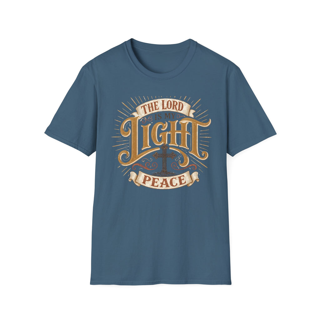 Christian T-Shirt - "The Lord Is My Light & Peace" Inspirational Faith Tee