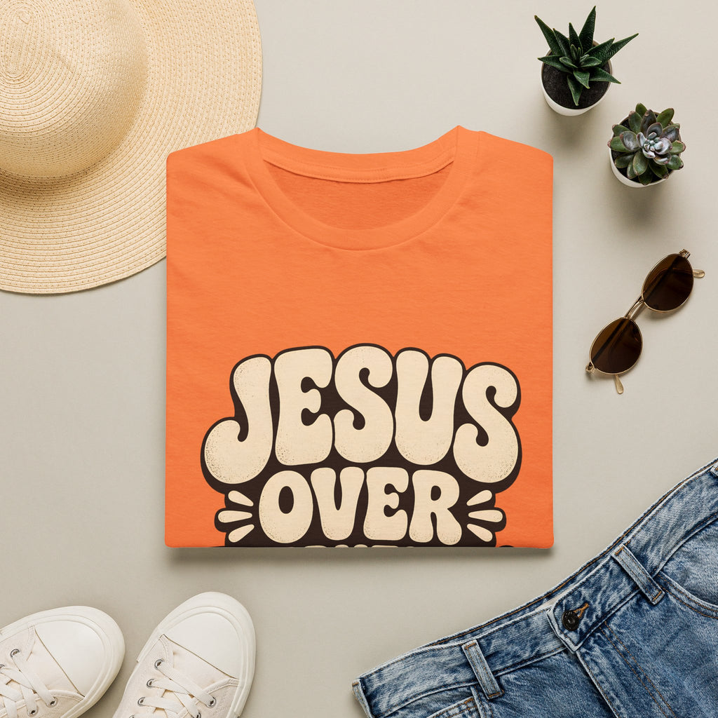 Jesus Over Everything T‑Shirt — Retro Faith Graphic Tee
