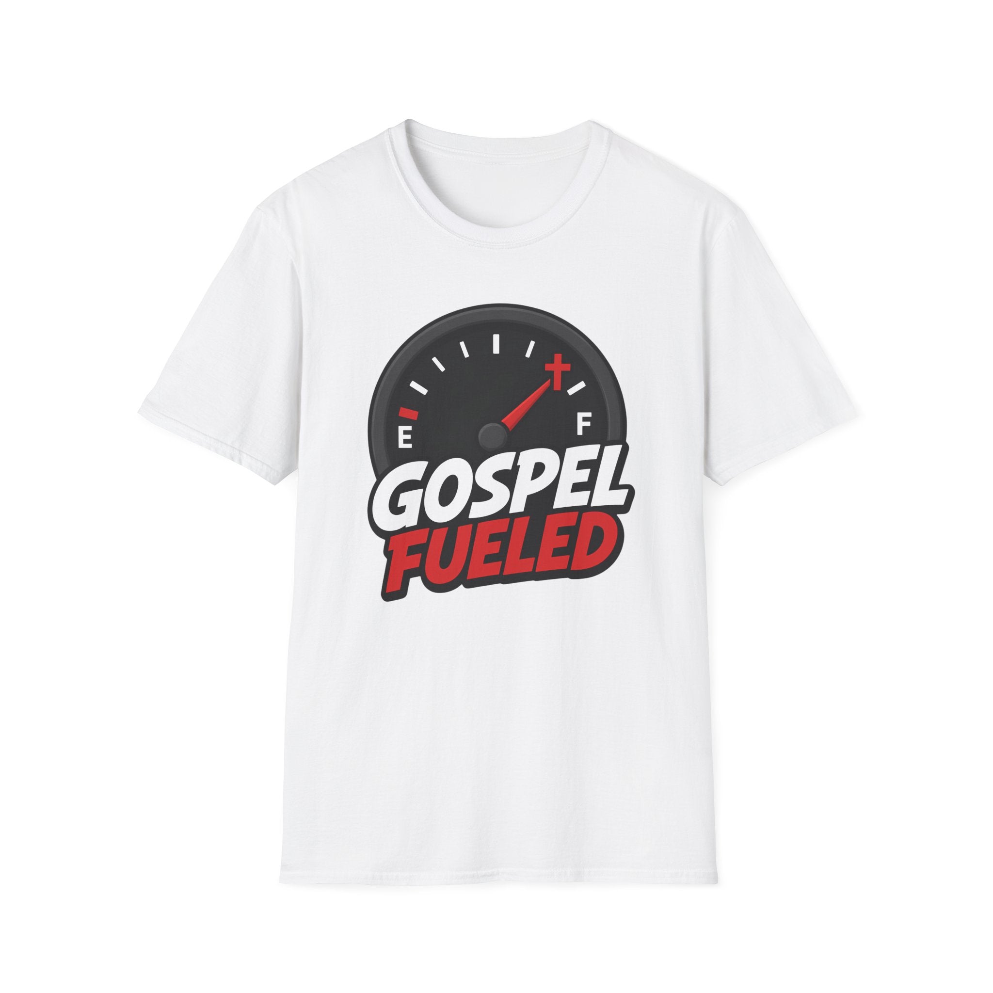 Gospel Fueled T-Shirt — Christian Faith Fuel Gauge Tee