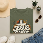 Jesus Saves T‑Shirt — Faith Graffiti Cross Christian Tee