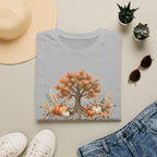 Fall Tree & Pumpkins T-Shirt — "Rooted in Christ" Autumn Faith Tee