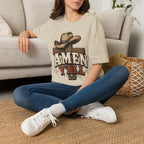 Amen Y’all Cowboy T-Shirt — Western Cross & Hat Graphic Tee