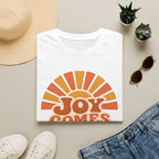 Joy Comes in the Morning T-Shirt — Retro Sunrise Graphic Tee