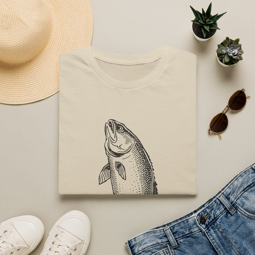 Fish Illustration T-Shirt — Vintage Leaping Trout Graphic