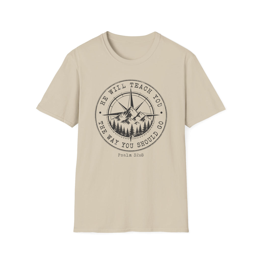 T-Shirt — 'He Will Teach You The Way You Should Go' Mountain Compass Christian Tee