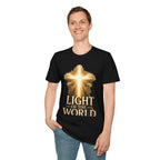 Light of the World T-Shirt — Radiant Cross Christian Faith Tee