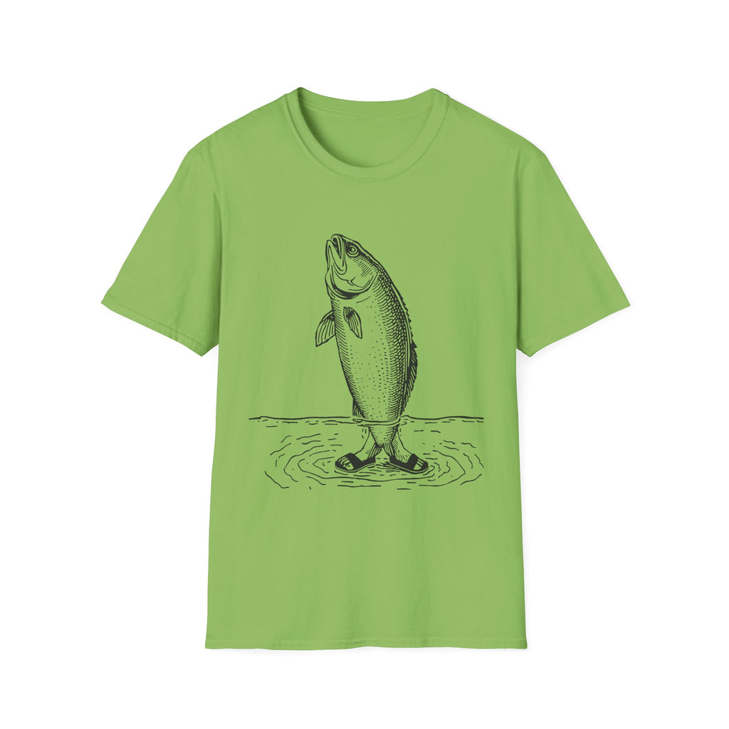 Fish Illustration T-Shirt — Vintage Leaping Trout Graphic