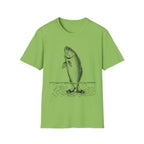 Fish Illustration T-Shirt — Vintage Leaping Trout Graphic