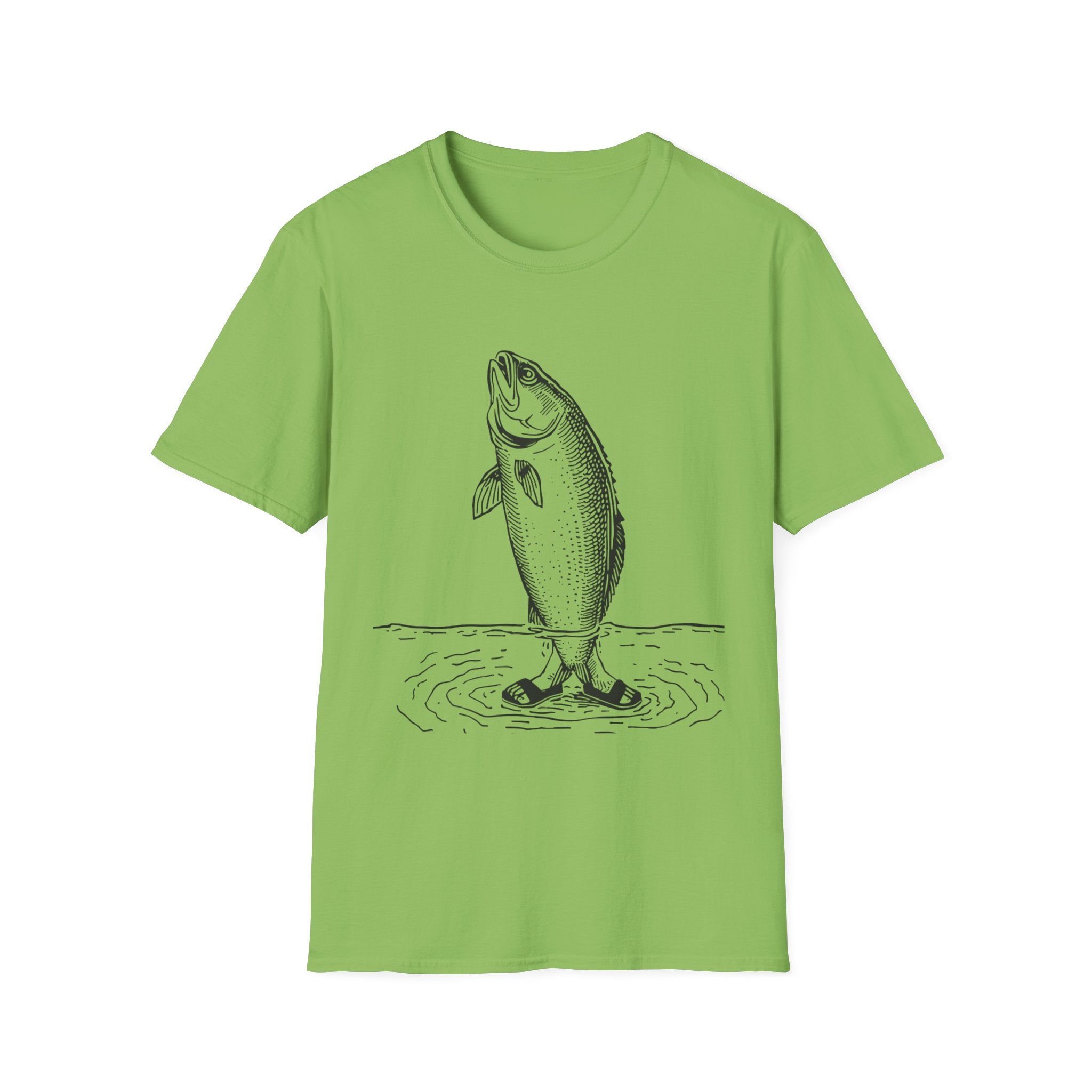 Fish Illustration T-Shirt — Vintage Leaping Trout Graphic