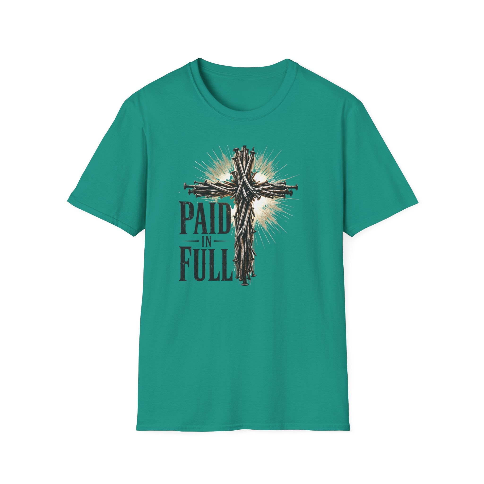 Christian T-Shirt — "Paid in Full" Cross Graphic Faith Tee