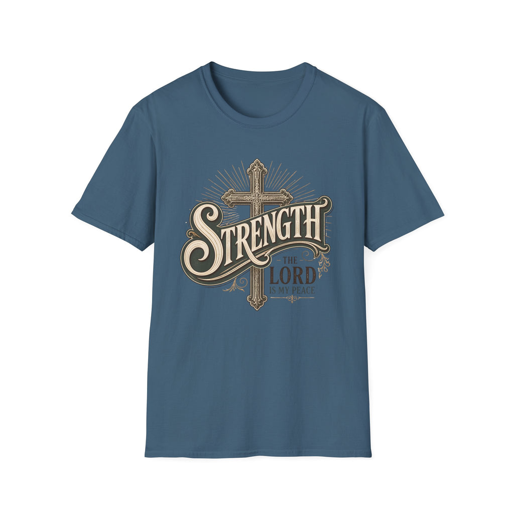 Strength Cross T‑Shirt — 'The Lord Is My Peace' Christian Faith Tee