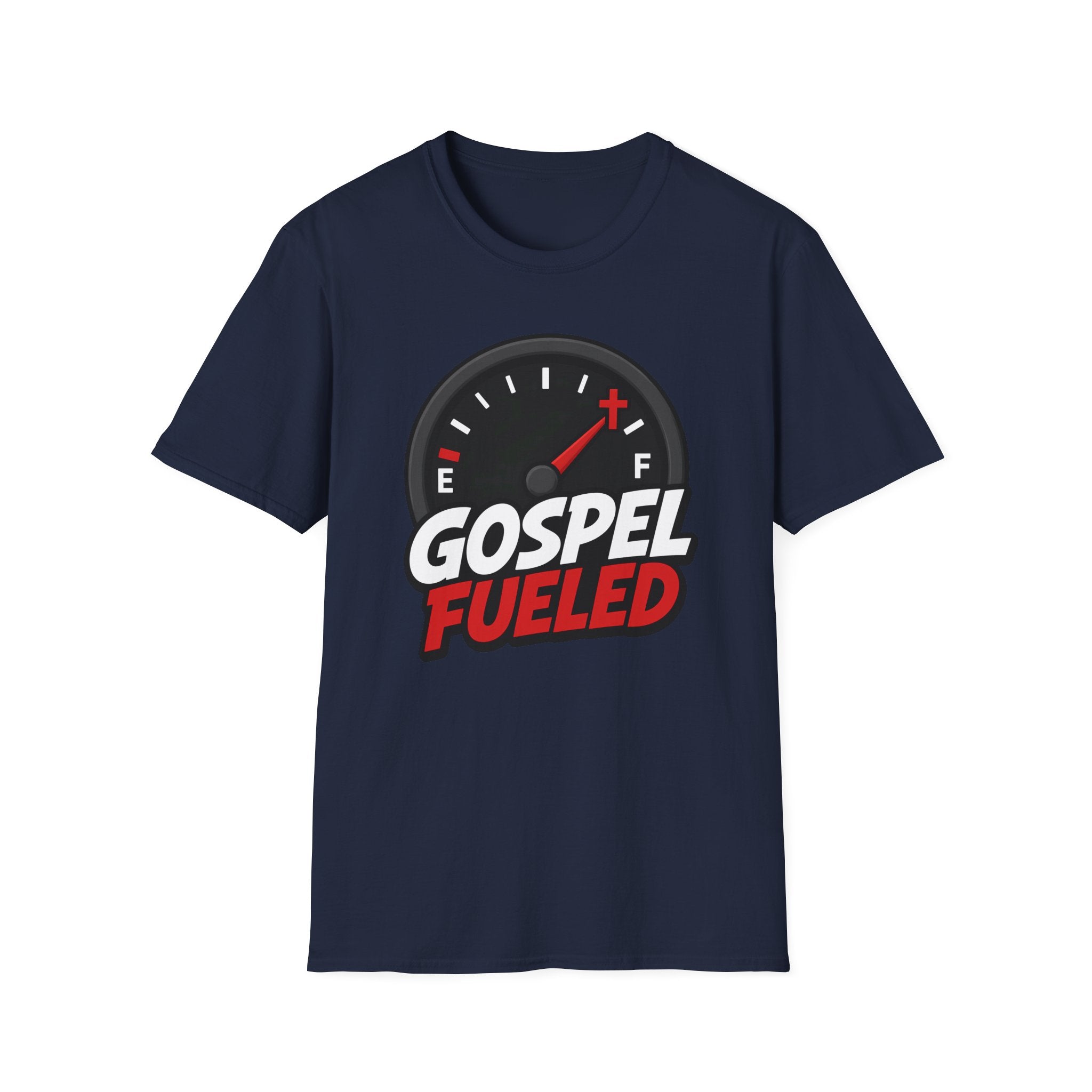 Gospel Fueled T-Shirt — Christian Faith Fuel Gauge Tee