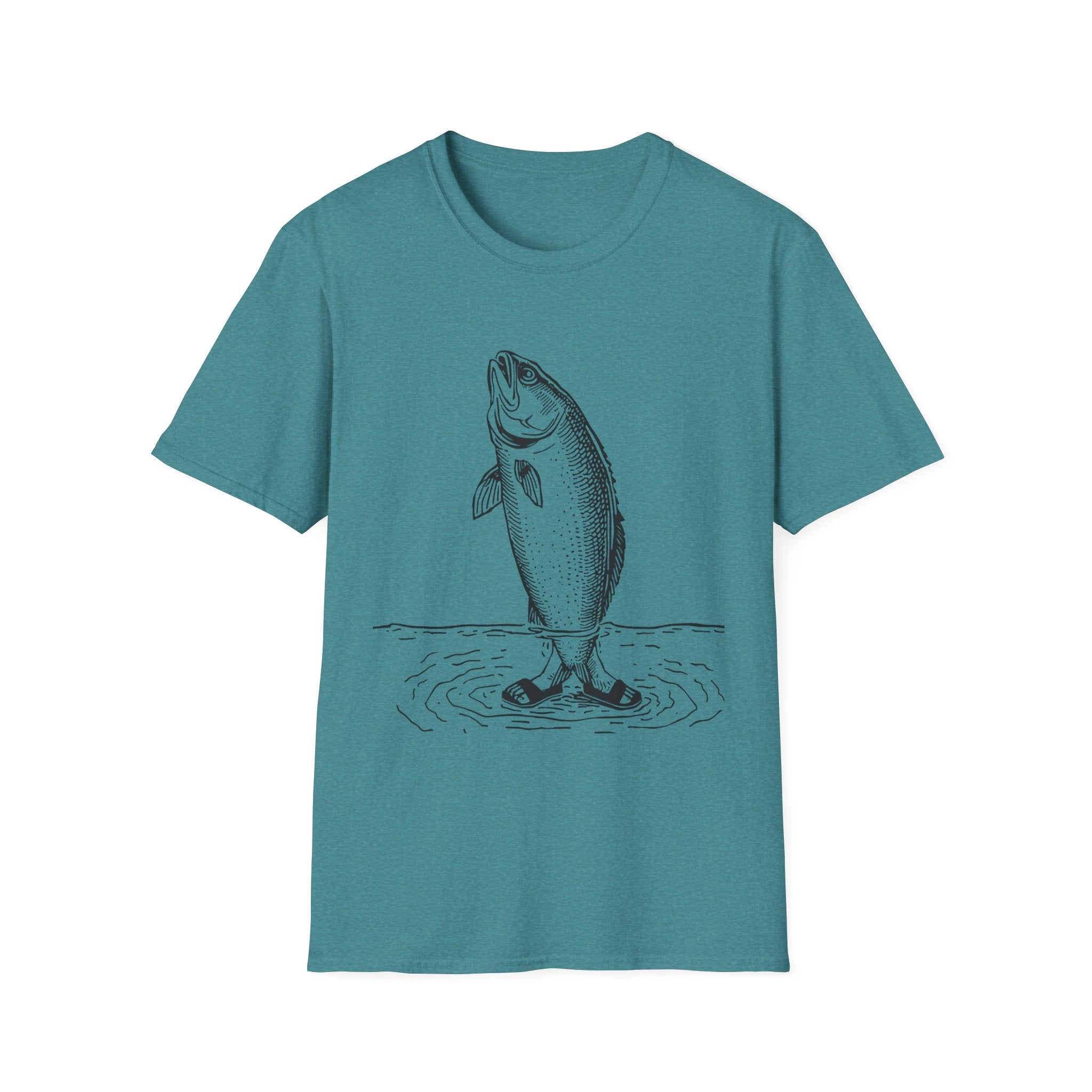 Fish Illustration T-Shirt — Vintage Leaping Trout Graphic