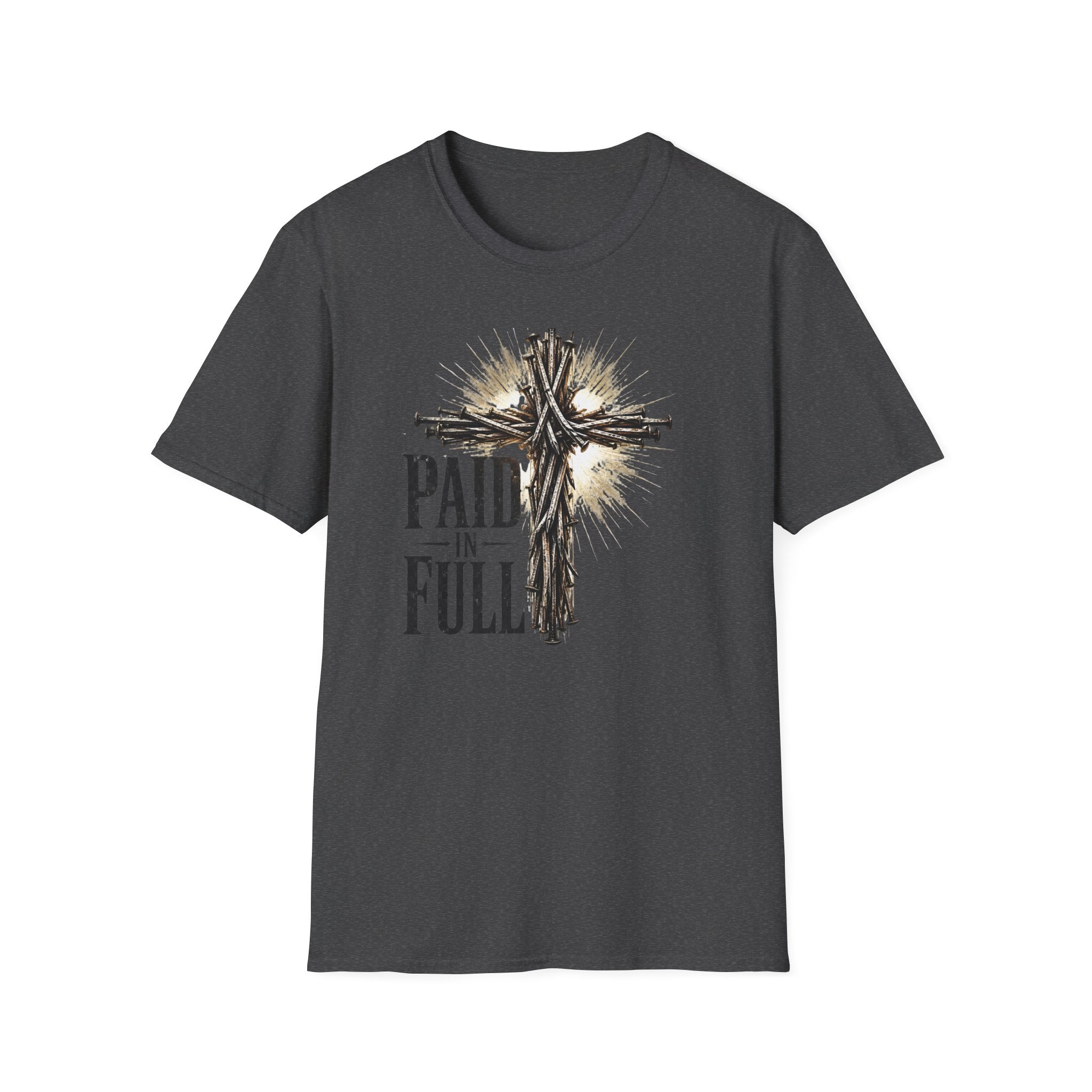 Christian T-Shirt — "Paid in Full" Cross Graphic Faith Tee