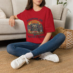 T‑Shirt — Running On Prayer & Coffee Raccoon Graphic Tee