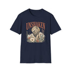 Unshaken Lion T‑Shirt — Vintage Floral Courage Tee