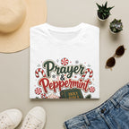 Prayer & Peppermint Christmas T-Shirt — Festive Bible Holiday Tee