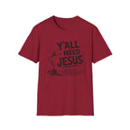 Y'all Need Jesus T-Shirt — Funny Christian Faith Tee, Stick Figure Prayer Graphic