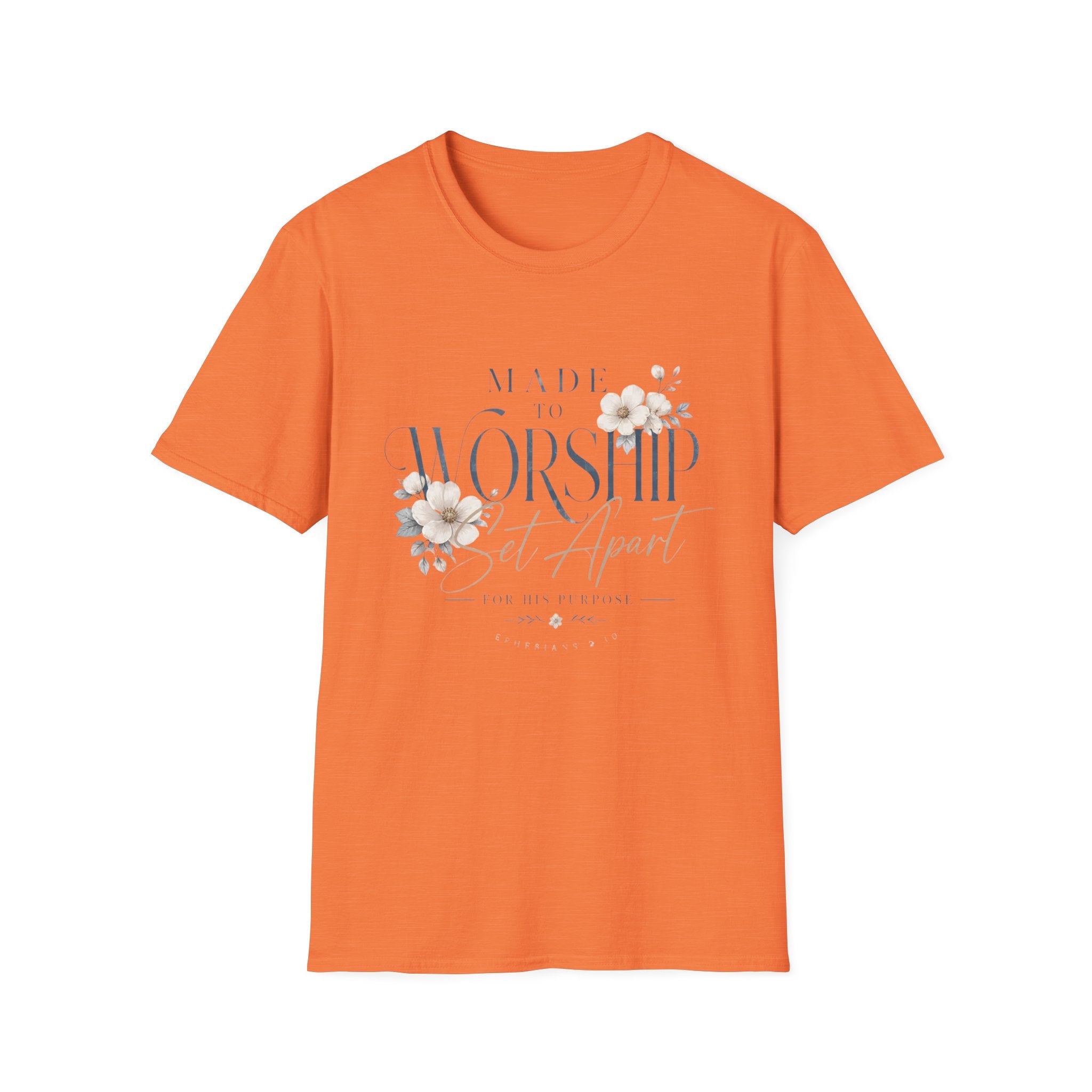 Made to Worship T-Shirt — Floral Christian Faith Tee